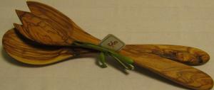 Couverts à salade 30 cm bois d'olivier