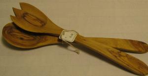 Couverts à salade 35 cm bois d'olivier