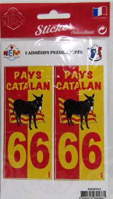 Sticker x2 âne drapeau 66 pays Catalan