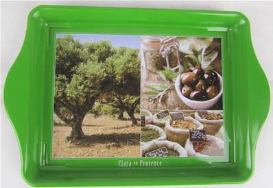 Mini-plateau métal décor olive