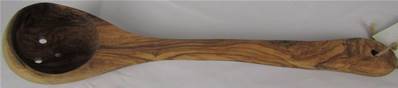 Louche Provencale 35cm avec trous bois d'olivier