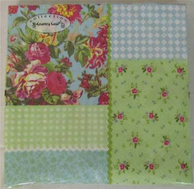 20 Serviettes papier liberty bleu/vert