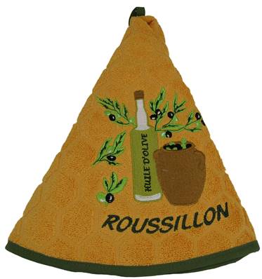 Essuie mains bouteille d'huile d'olive abricot Roussillon