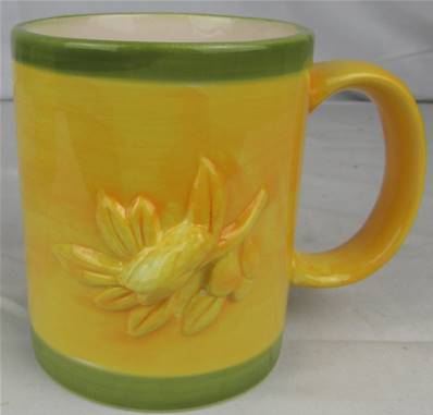 Mug jaune relief olives