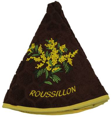 Essuie mains rond mimosa chocolat Roussillon
