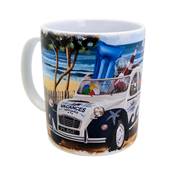 Mug 2CV subli blanc mat pancarte