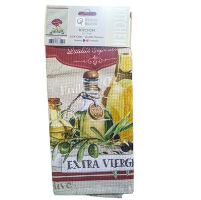 Torchon nid d'abeille huile olive