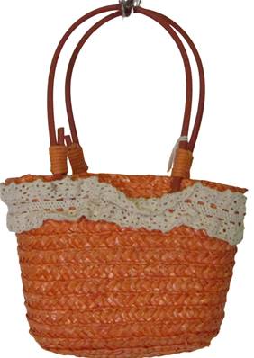 Panier Jenny uni+dentelle orange