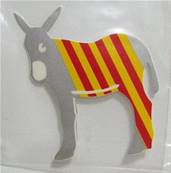 Sticker découpé âne gris rayures