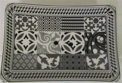 Porte savon rectangle noir et gris