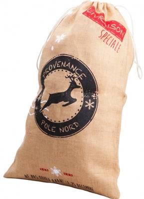 SAC JUTE DE LIVRAISON DU PERE NOEL