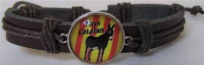 Bracelet cuir marron pays Catalan