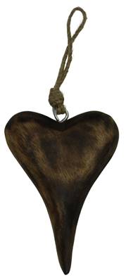 Suspension coeur en bois
