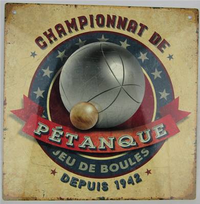 Plaque alu 19x19cm championnat de pétanque