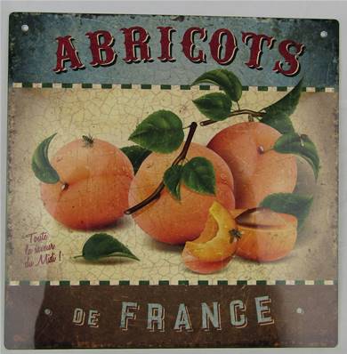 Plaque alu 19x19cm abricots