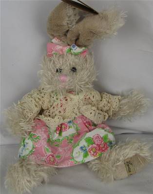 Peluche lapin Elan robe rose