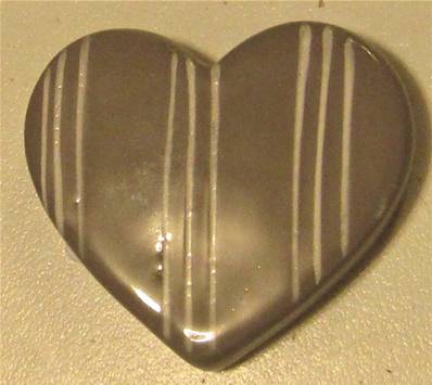 Magnet coeur rayure gris