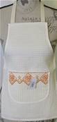 Tablier enfant monogramme orange nid d'abeille
