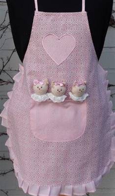 Tablier enfant avec chats dans la poche- PETIT rose