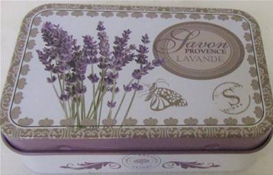 Boite à savon lavande blanche