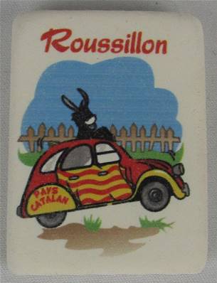 Gomme rectangulaire pays Catalan 2CV ane