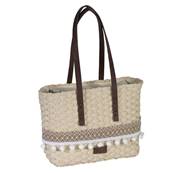 Sac rectangulaire naturel tressé 32x9x22