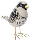 Oiseau Valentina 14cm blanc/or