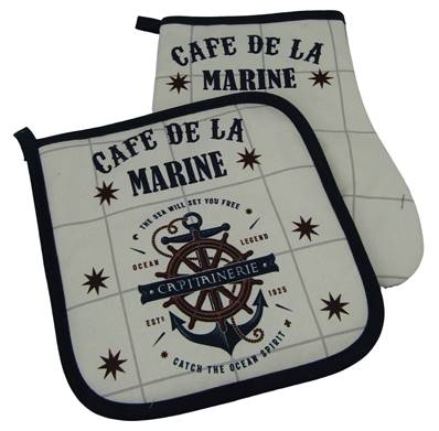 Set gant + manique café de la marine