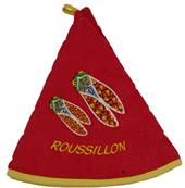 Essuie Mains rond cigales rouge