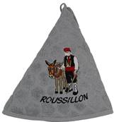 Essuie mains rond H logo gris Roussillon