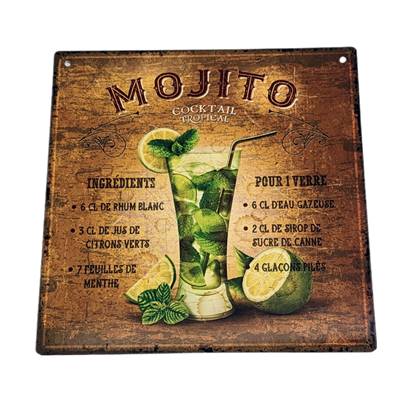 Plaque alu 19x19cm mojito