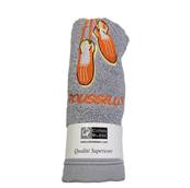 Serviette d'invité anneau 30x50 brodé espadrilles Roussillon gris