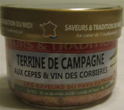 Terrine de campagne aux cèpes au vin des Corbières