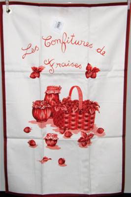 Torchon anneau métal confitures de fraises
