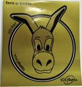 Sticker rond or âne