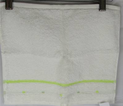 Carré éponge 30x30 blanc 550gr/m2 1 rayure anis