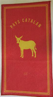 Lavette 21x41 Burro Catalan fond rouge Pays Catalan 66