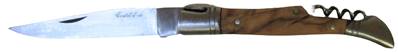 Couteau bois d'olivier avec tire-bouchon ref 7273