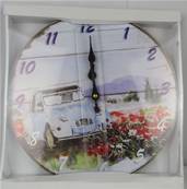 Pendule voiture 2cv et coquelicots