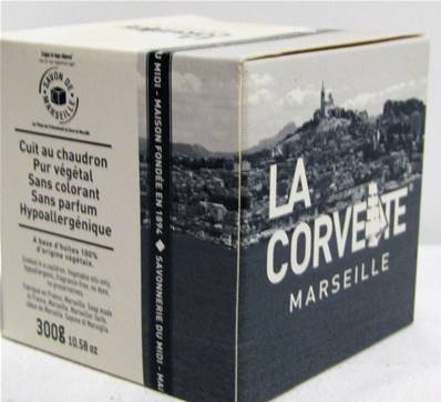 Savon Marseille cube 300gr boite carton