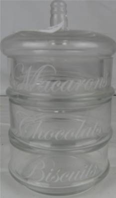 Pots empilables verre biscuits/macarons/chocolats