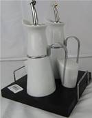 Service HVSP porcelaine blanche support plateau noir