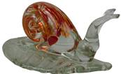 Escargot rouge verre artisanal