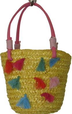 Panier mini-pompons jaune