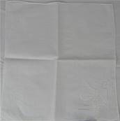 Mouchoir brodé main blanc coton