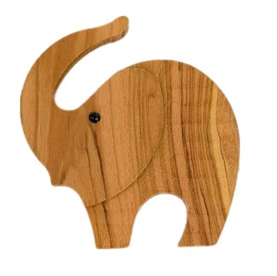 Magnet éléphant bois d'olivier
