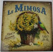 Plaque alu 19x19cm mimosa