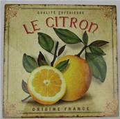 Plaque alu 19x19cm citron