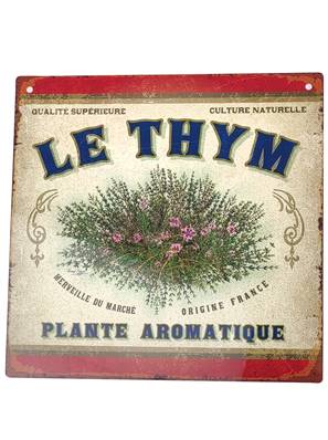 Plaque alu 19x19cm thym