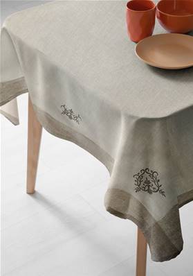 nappe 180x350cm + 12 serviettes monogramme